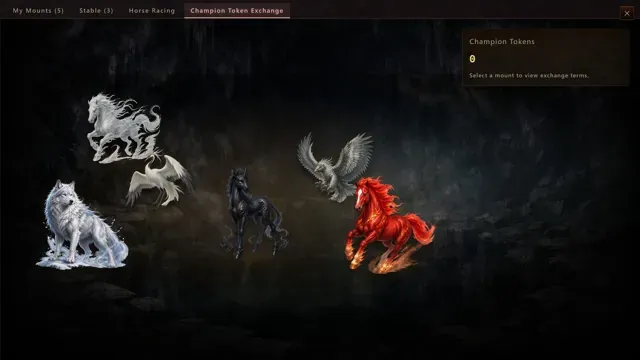 Mounts & Champion Token exchange (horse racing)