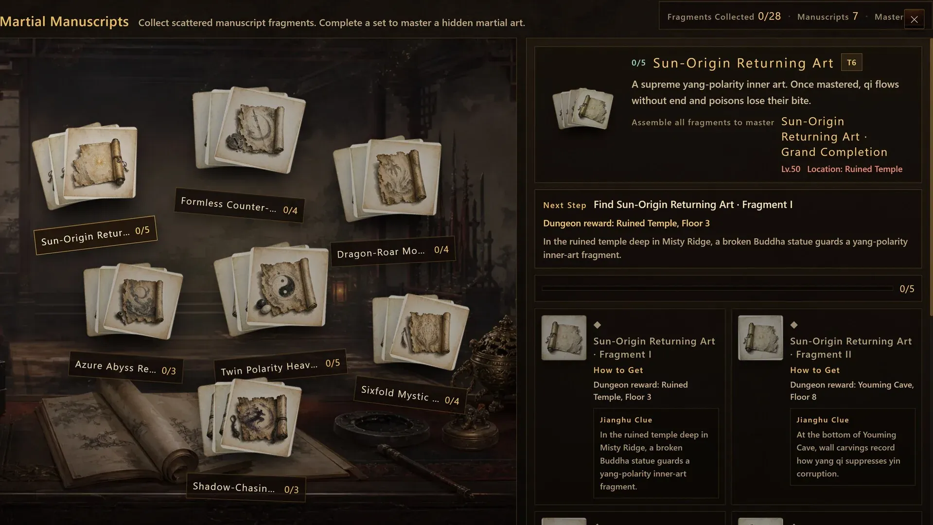 Martial Manuscripts: collect fragments to master hidden arts